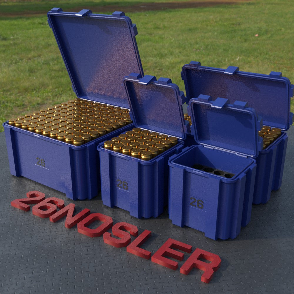 Filamelt Munitionsbox / .26 Nosler / ‘Klappdeckel’ / Patronenbox, Ammo Box - 3D-Druck aus dem Westerwald
