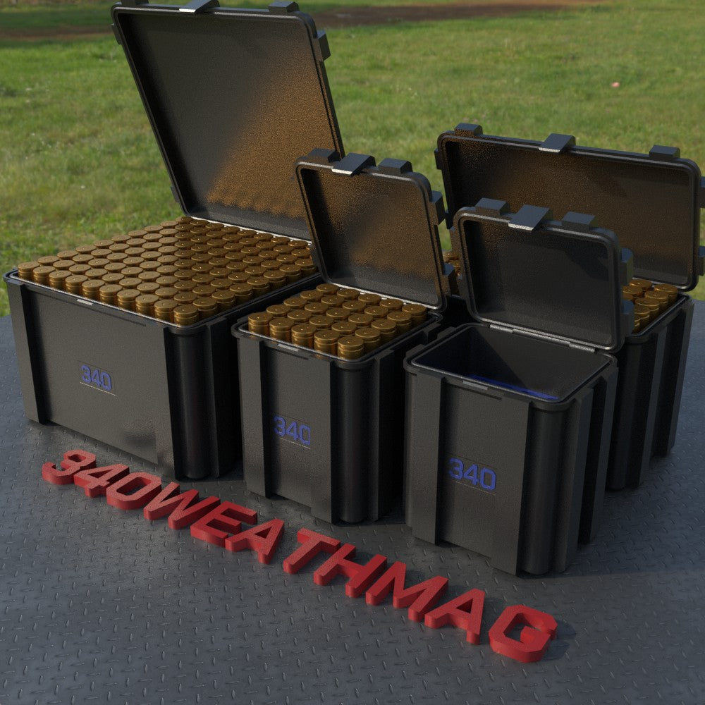 Filamelt Munitionsbox / .340 Weatherby Magnum / ‘Klappdeckel’ / Patronenbox, Ammo Box - 3D-Druck aus dem Westerwald