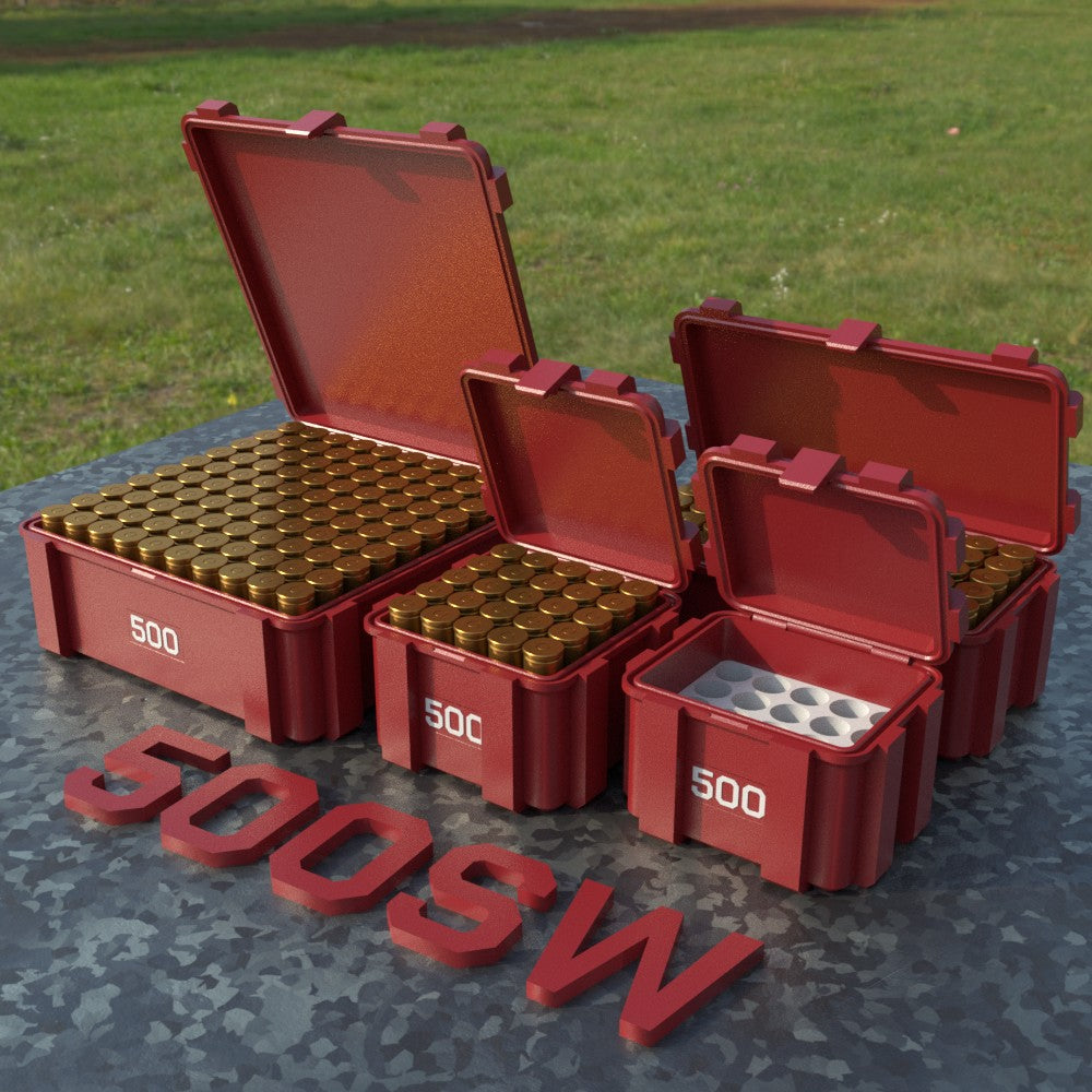 Filamelt Munitionsbox / .500 S&W / ‘Klappdeckel’ / Patronenbox, Ammo Box - 3D-Druck aus dem Westerwald