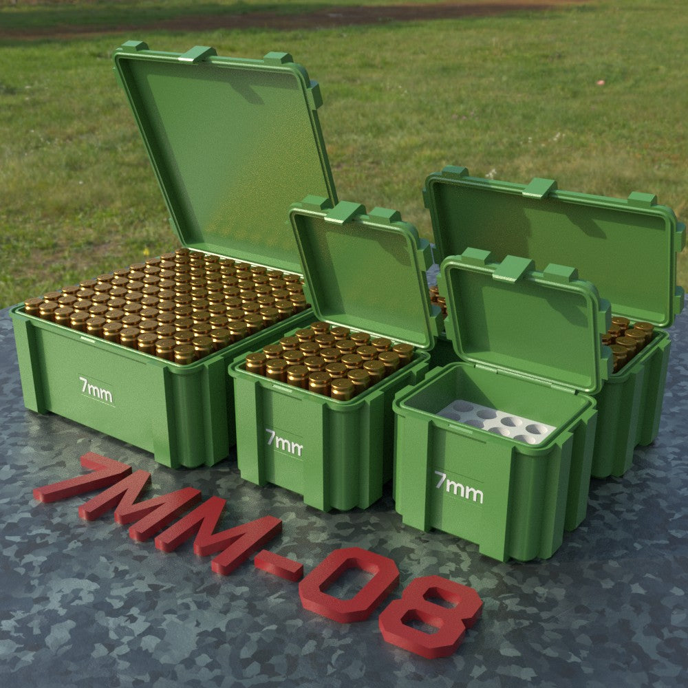Filamelt Munitionsbox / 7mm-08 REM / ‘Klappdeckel’ / Patronenbox, Ammo Box - 3D-Druck aus dem Westerwald