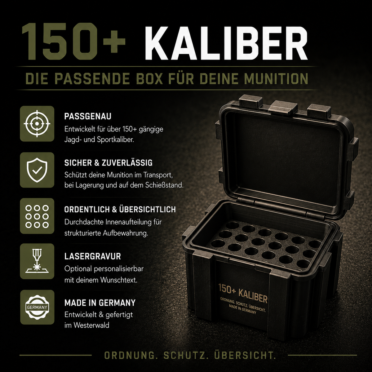 Filamelt Munitionsbox / 'Klappdeckel' / Patronenbox, Ammo Box - 3D-Druck aus dem Westerwald