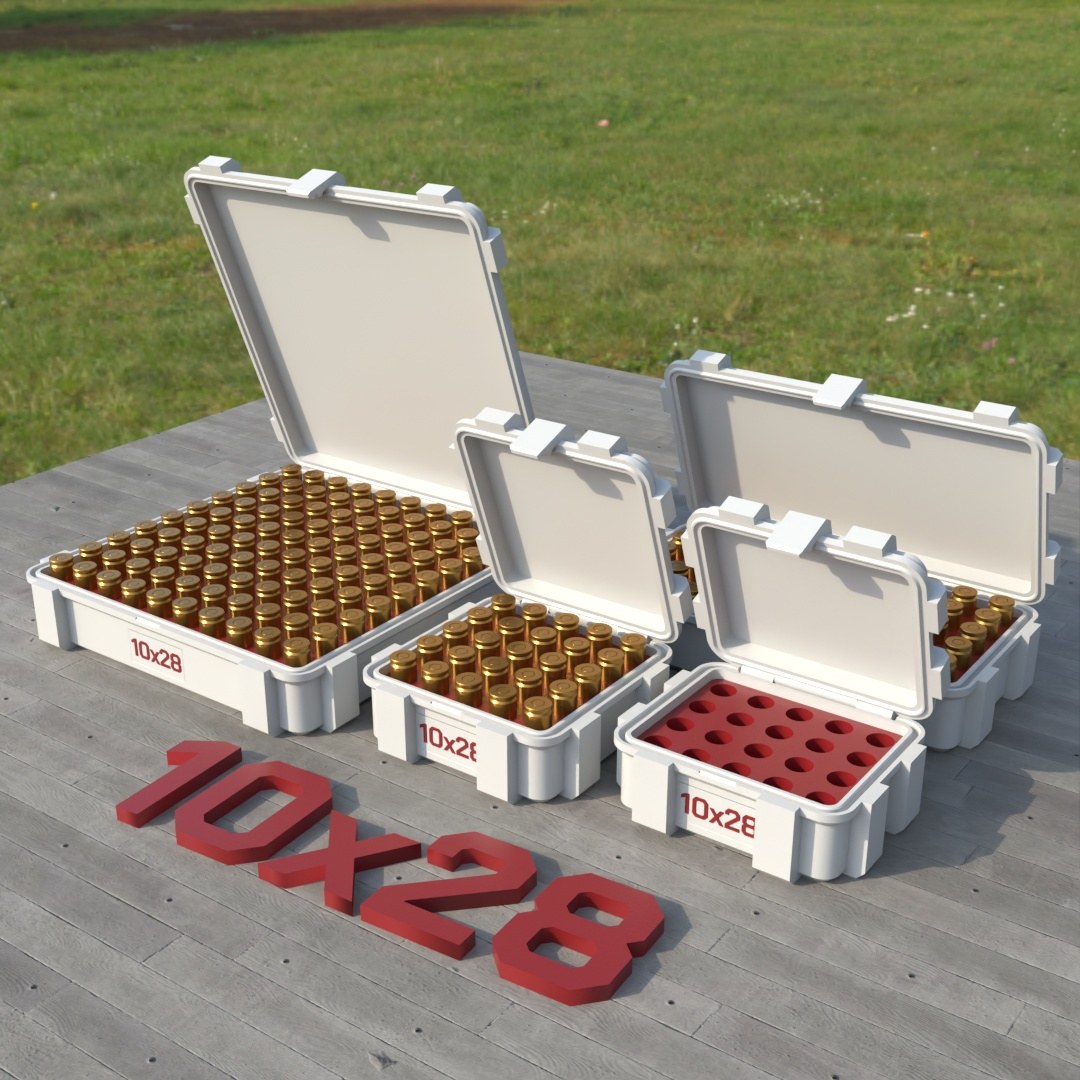 Filamelt Munitionsbox / 10x28 / ‘Klappdeckel’ / Patronenbox, Ammo Box