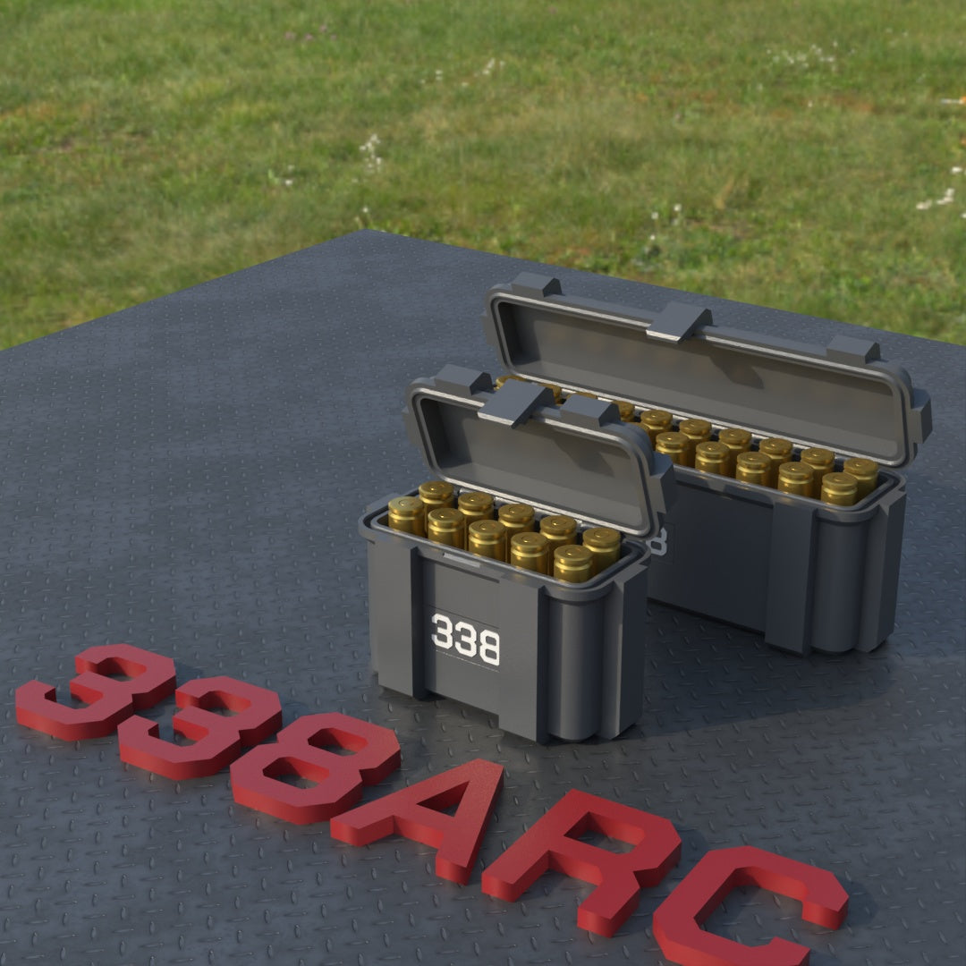 Filamelt Munitionsbox / .338 ARC / ‘Klappdeckel’ / Patronenbox, Ammo Box