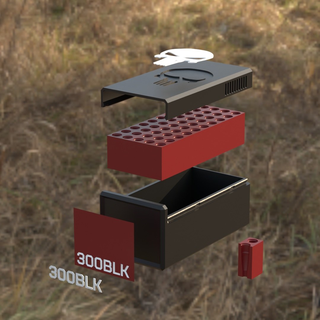 Filamelt Munitionsbox / .300 AAC Blackout / ‘Schiebedeckel’ / Patronenbox, Ammo Box
