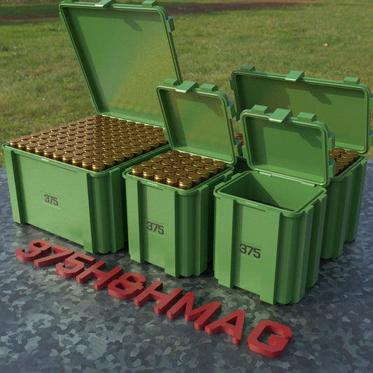Filamelt Munitionsbox / .375 H&H Mag / ‘Klappdeckel’  / Patronenbox, Ammo Box - 3D-Druck aus dem Westerwald