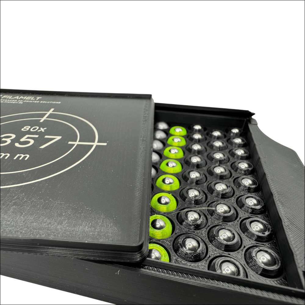 Diabolo-Box für 80x.357 / 9 mm – Praktisch stapelbar wiederverwendbar. Matchbox Schießsport-Zubehör