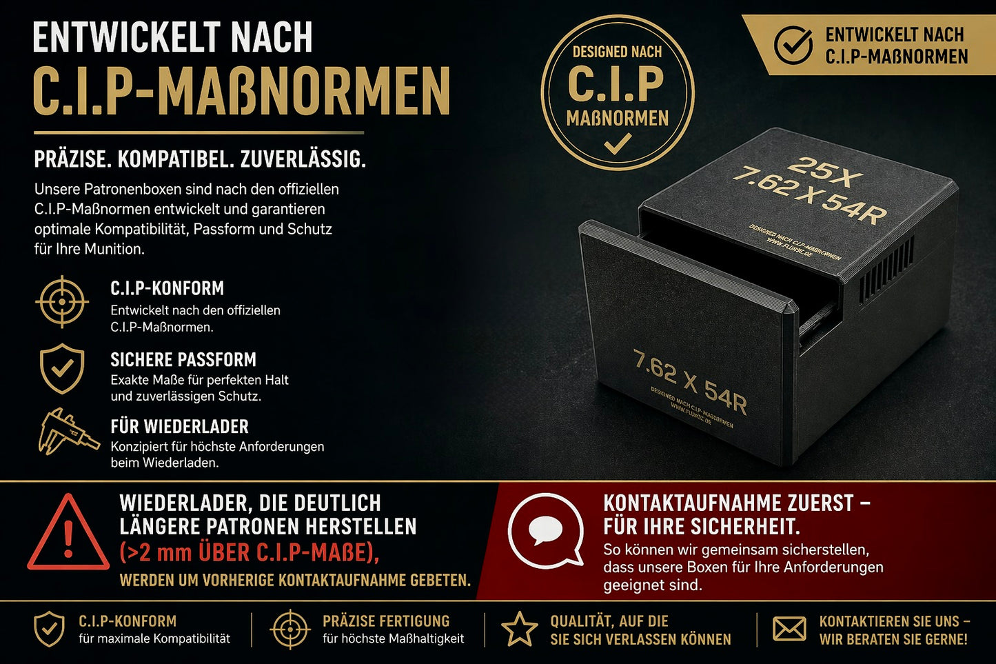 Filamelt Munitionsbox / .22 LR / .22 LFB / ‘Schiebedeckel’  / Patronenbox, Ammo Box