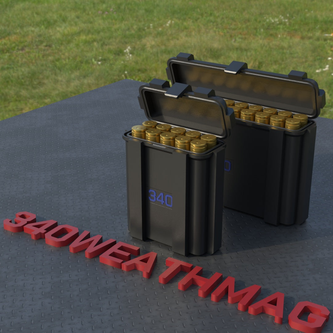 
Filamelt Munitionsbox / .340 Weatherby Magnum / ‘Klappdeckel’  / Patronenbox, Ammo Box