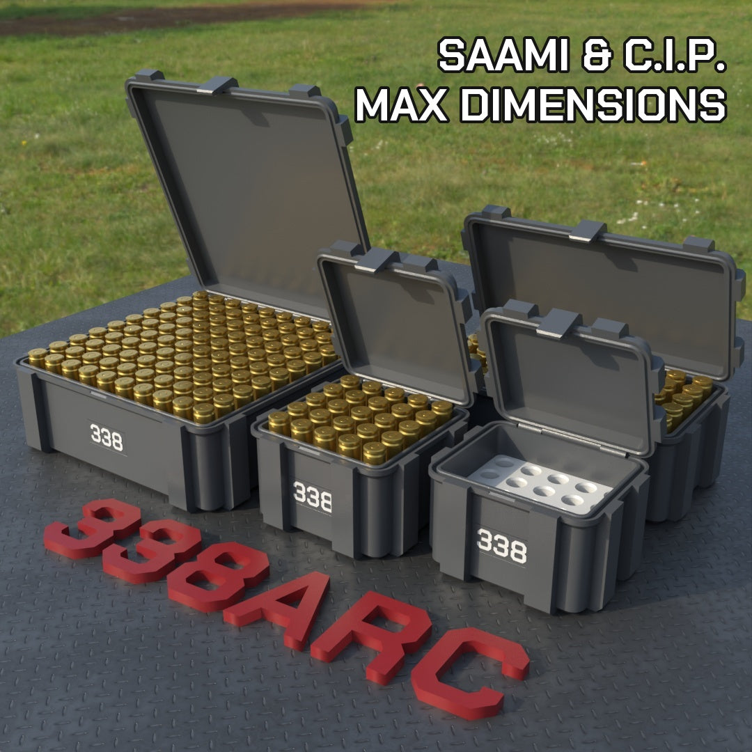 
Filamelt Munitionsbox / .338 ARC / ‘Klappdeckel’  / Patronenbox, Ammo Box
