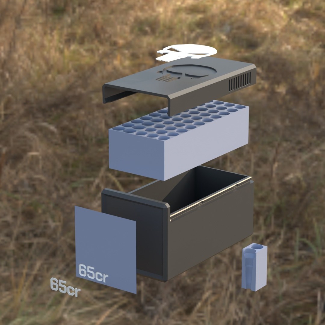 
Filamelt Munitionsbox / 6.5 Creedmoor / ‘Schiebedeckel’  / Patronenbox, Ammo Box