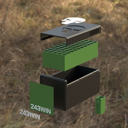 Filamelt Munitionsbox / .243 Win / ‘Schiebedeckel’  / Patronenbox, Ammo Box