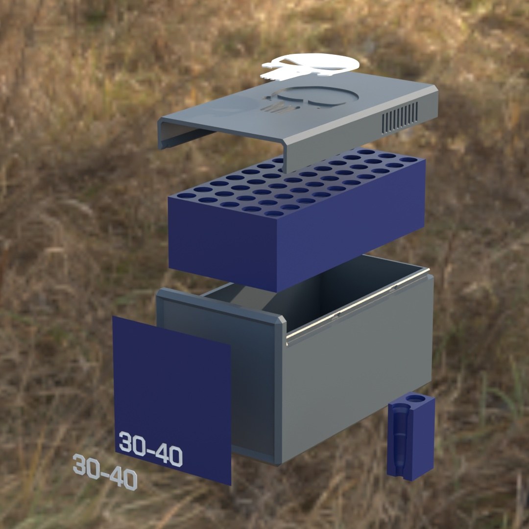 Filamelt Munitionsbox / .30-40 Krag / ‘Schiebedeckel’  / Patronenbox, Ammo Box