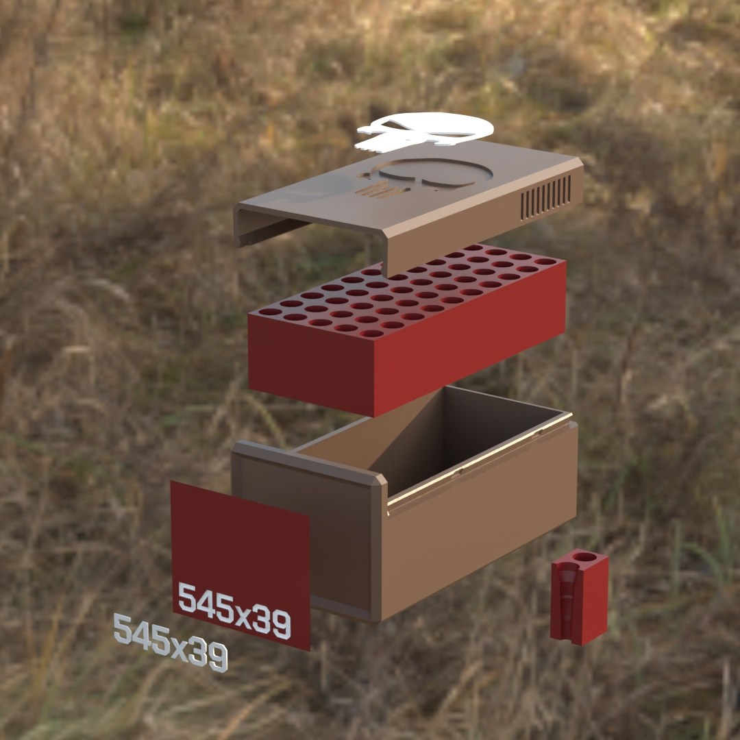 
Filamelt Munitionsbox / 5.45x39mm / ‘Schiebedeckel’  / Patronenbox, Ammo Box