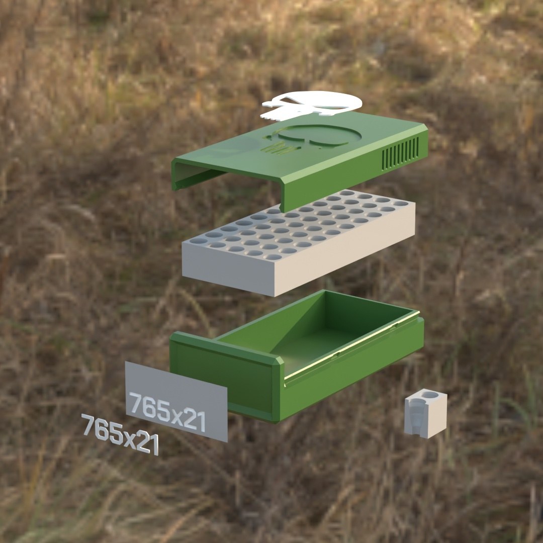 
Filamelt Munitionsbox / 7.65x21mm / ‘Schiebedeckel’  / Patronenbox, Ammo Box